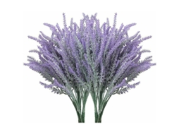 10 Unidades de Flores Artificiais de Lavanda Roxa. Lavanda Artificial Floculada para Decoração Diy. AQUAFORGE