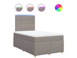 Cama Boxspring com Colchão 120x190 cm Tecido Castanho Acinzentado MAISON EXCLUSIVE