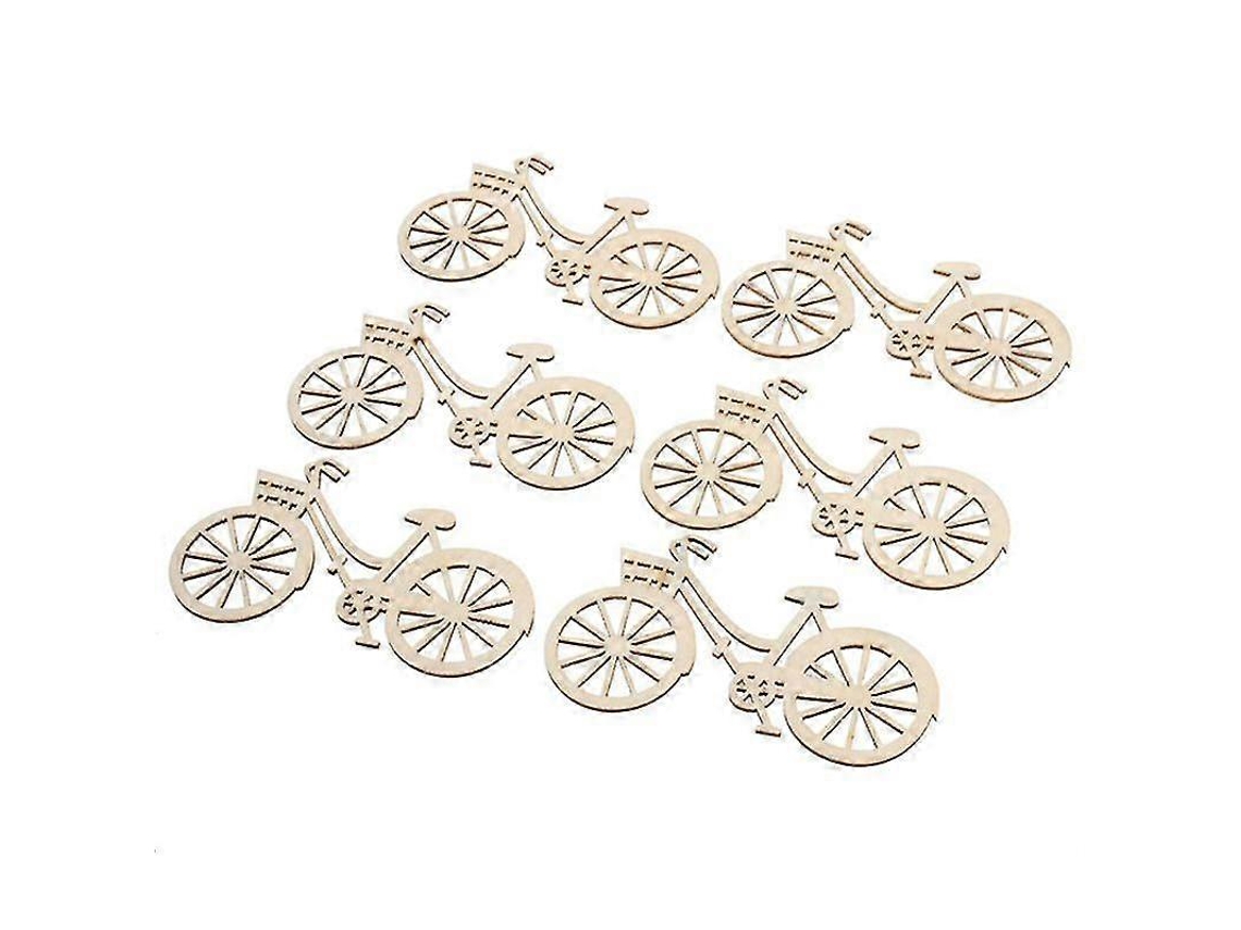 Rebe 10 Peças de Lâminas de Madeira Ocasas em Forma de Bicicleta para Artesanato Diy Decoração Temática