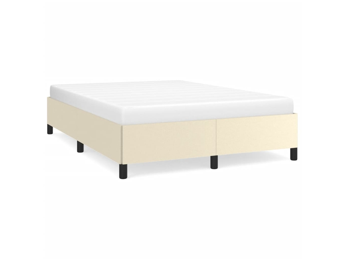 Bed Frame, Bed Frames Vidaxl Creme Couro Artificial (140 X 190 Cm)