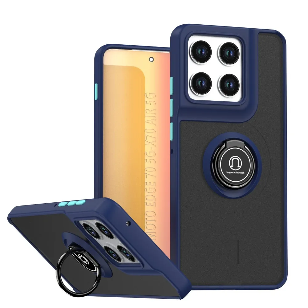 Capa Magnética Semitransparente Fosca Para Celular (azul, Motorola Edge 60), Compatível Com Magsafe, Capa Protetora À Prova De Choque.