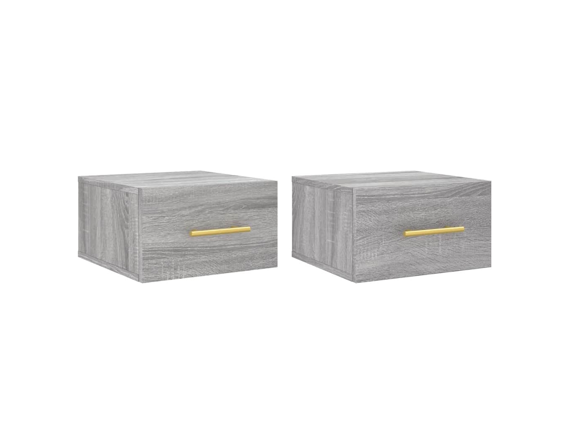 Wall-mounted Bedside Cabinet, Wall-mounted Bedside Cabinets Vidaxl Cinzeto Madeira Processada (n/a)