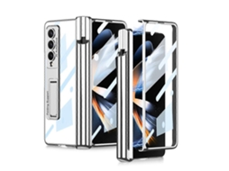 Capa Para Samsung Galaxy Z Fold4 Gkk Com Dobradiça Magnética, Resistente A Impactos E Com Compartimentos Para Caneta.