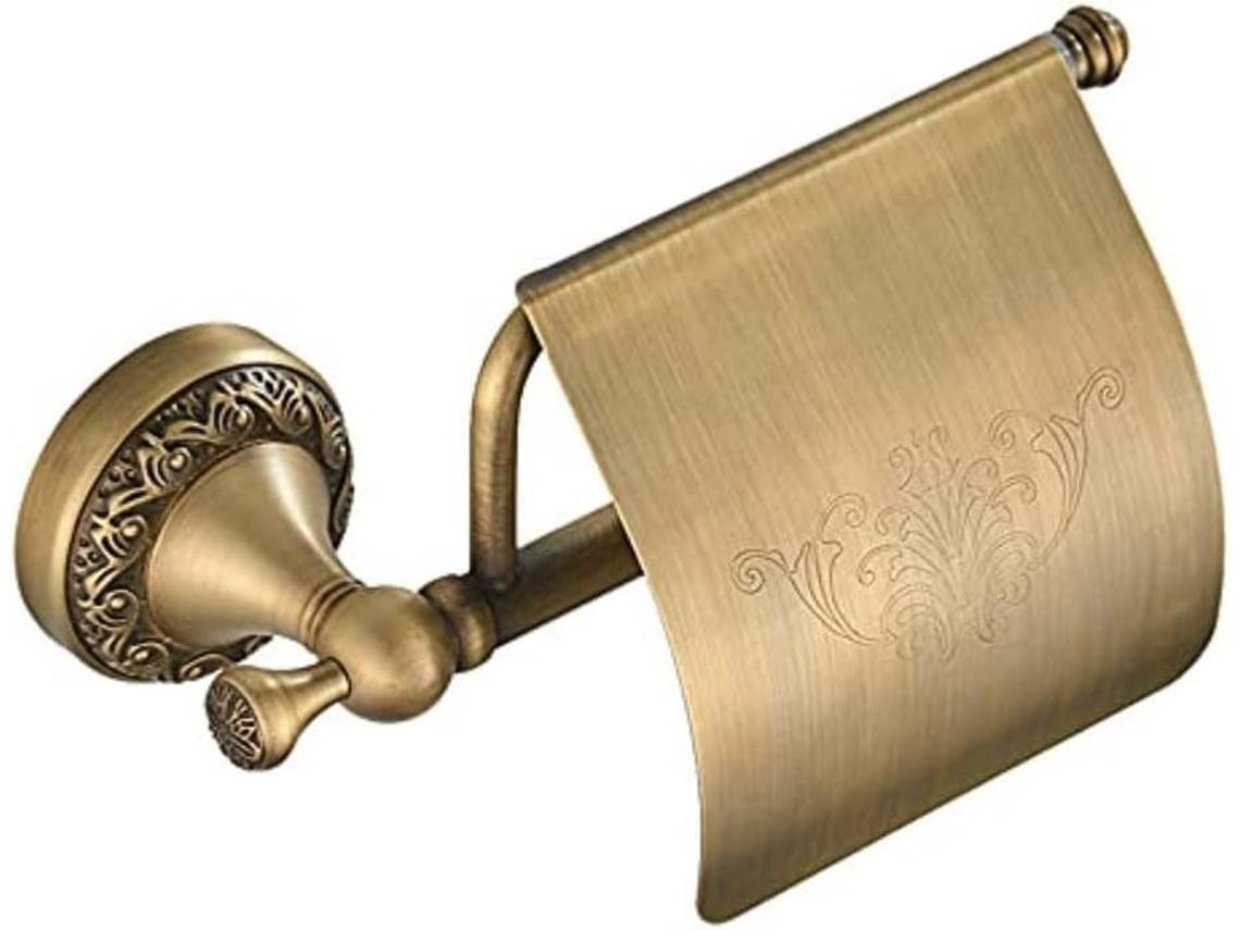 Suporte De Papel Higiênico Parede Em Latão Com Estilo Retrô, Que Oferece Suporte Confiável Ao Rolo E Resistência À
