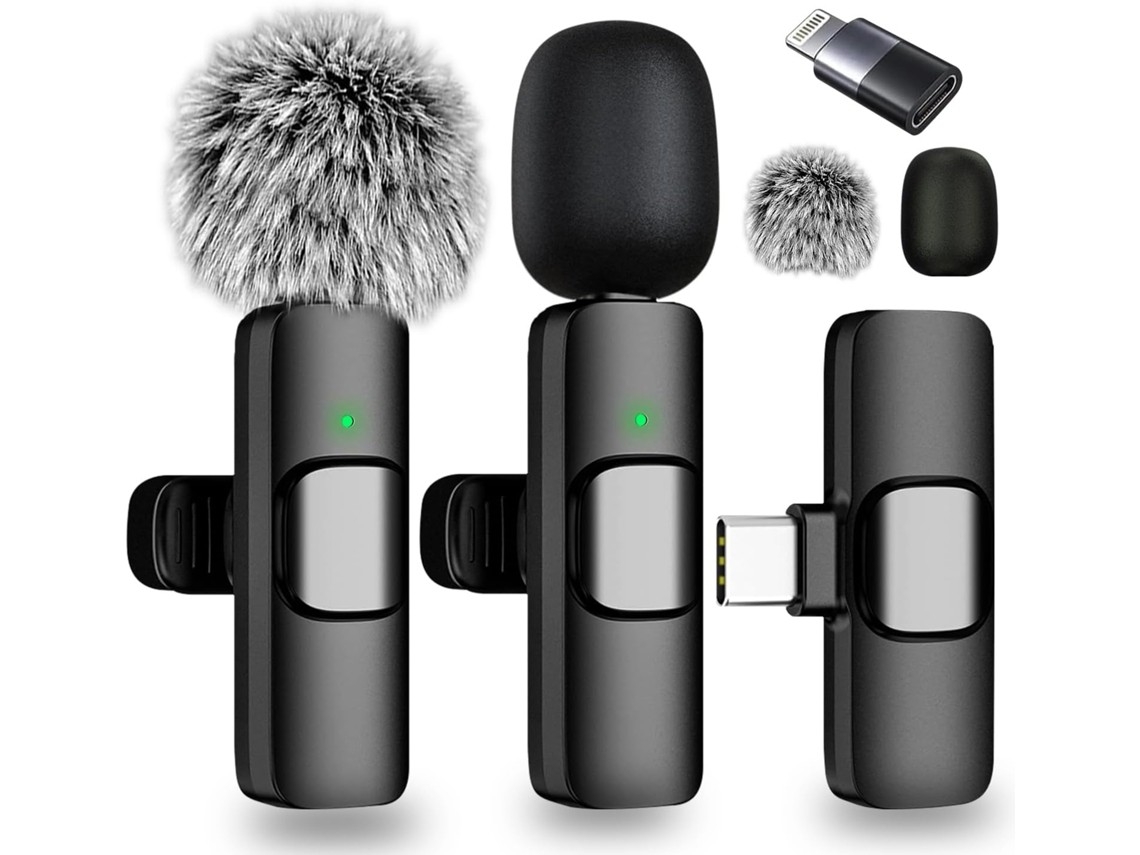 Mini Microfone De Lapela Bluetooth Sem Fio Para Iphone, Android E Ipad Com Cancelamento De Ruído Para Gravação De Vídeo.