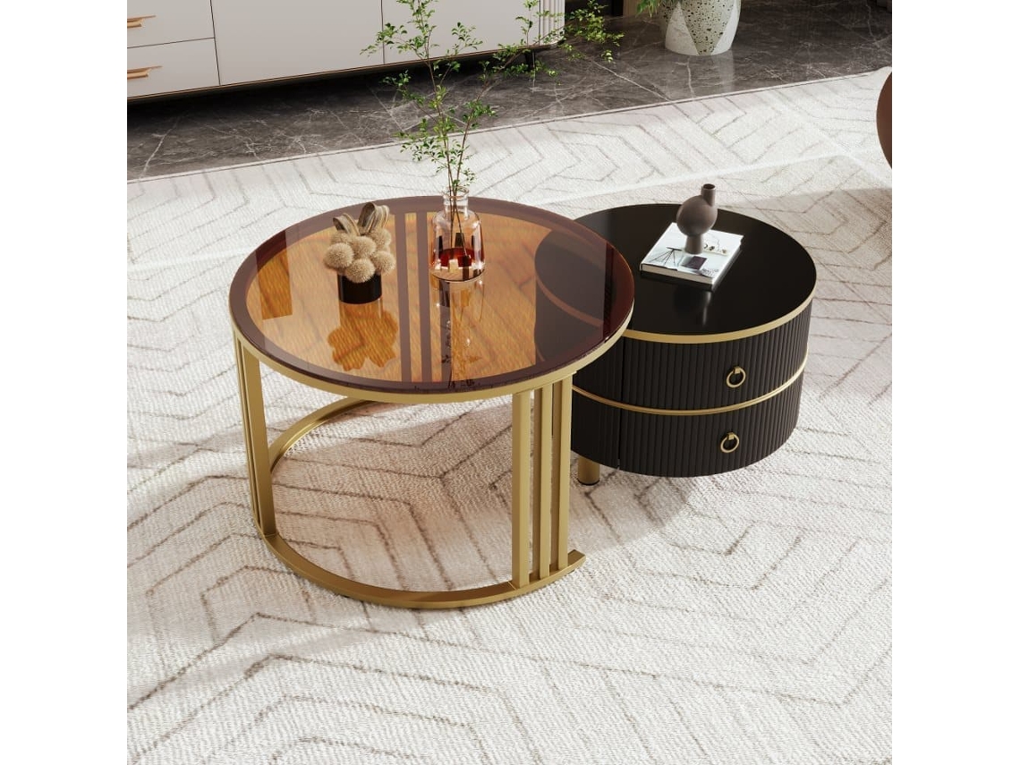 Mesa de Centro com Vidro Temperado NOVELA
