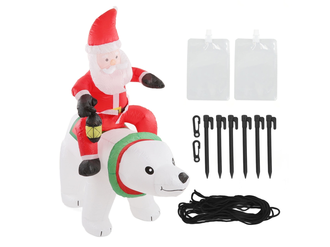 Urso Inflável De Natal À Prova Dágua Resistente A Debotamento Decoração Exterior De Jardim Com Led 100 240v