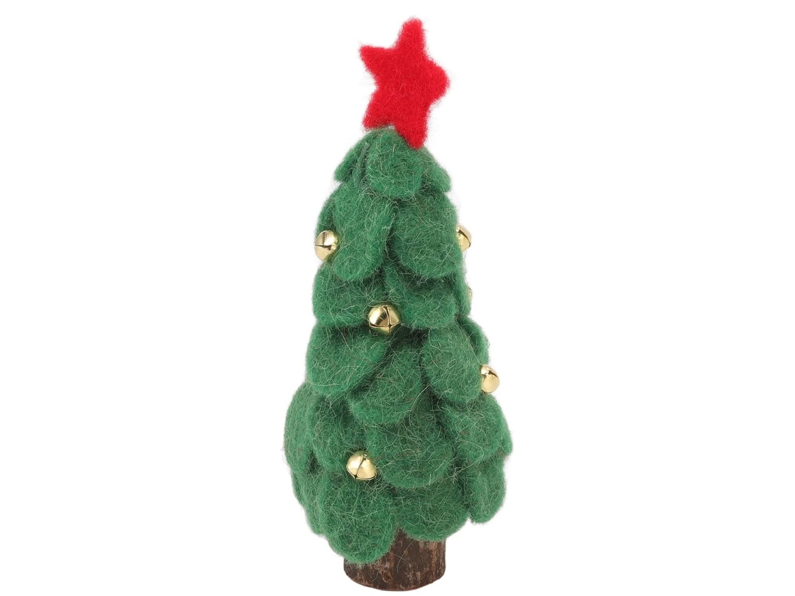 Elysve Mini Árvores De Natal – Mini Árvore De Feltro Com Base De Madeira