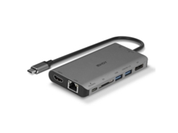 Lindy 43323 Base &amp; Duplicador de Portas com Fios Usb 3.2 Gen 1 3.1 Gen 1 Type-C Preto Cinzento