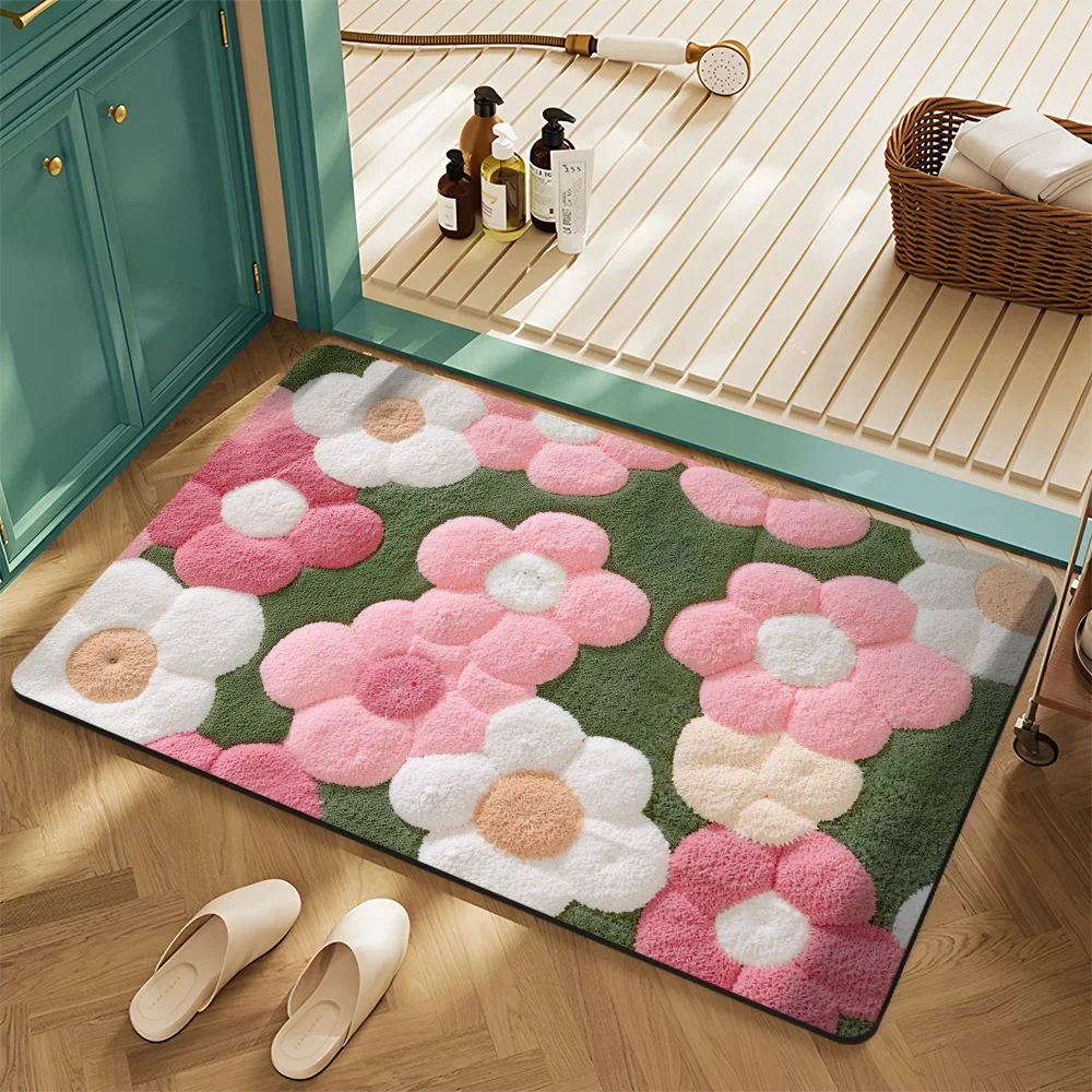 Tapete Absorvente Para Banheiro (estilo 1, 50x80cm), Macio E Confortável, Ideal Para Decoração De Casa.