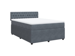 Cama com Molas e Colchão Veludo Cinzento Escuro MAISON EXCLUSIVE (160x200 cm)