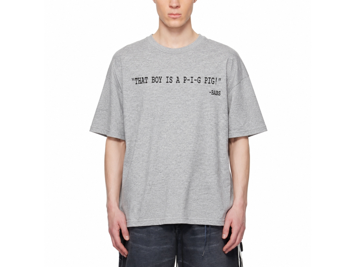 Rockinstone Animal House Movie Little Piggie Stayed Home Heather Gray Adult T-shirt Size:xxxl