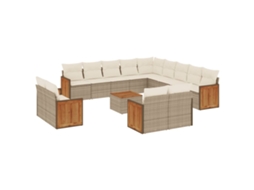 Garden Sofa Set, Garden Sofa Sets Vidaxl Bege Rattan / Vime (n/a)