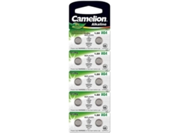 Pilhas Alcalinas Tipo Botão Pacote de 10 Baterias Ag4 Lr626 377 Sr626 606 0610074658856 CAMELION