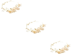 Tiara Floral De 3 Peças Com Detalhes Dourados E Elegante Faixa De Cabelo Para Casamento.
