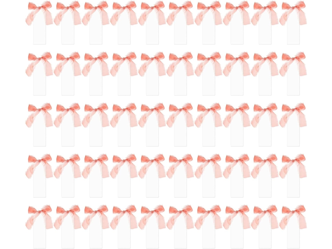 Conjunto De 50 Marcadores De Lugar Em Acrílico Transparente Com Fita Para Decoração De Casamentos E Eventos,