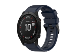 Bracelete de Smartwatch para Garmin Fenix 6X Sapphire 26mm de silicone com textura horizontal com ferramenta de remoção (azul marinho)