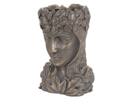 Planta Cabeça Mulher Pote 21X16X32 Cm Polyresin Bronze ML-DESIGN