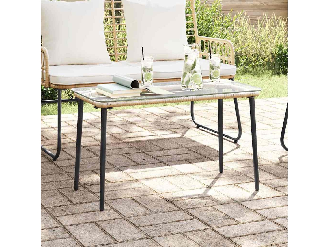 Vidaxl Mesa De Jardim Natural 80 X 40 X 45 Cm Vime Pe