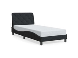 Estrutura de Cama Sem Colchão 80x200 Cm Veludo Preto MAISON EXCLUSIVE