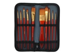 Kit de 10 escovas de limpeza para relógios, conjunto de escovas ergonômicas de alto desempenho para reparos, vermelhas.