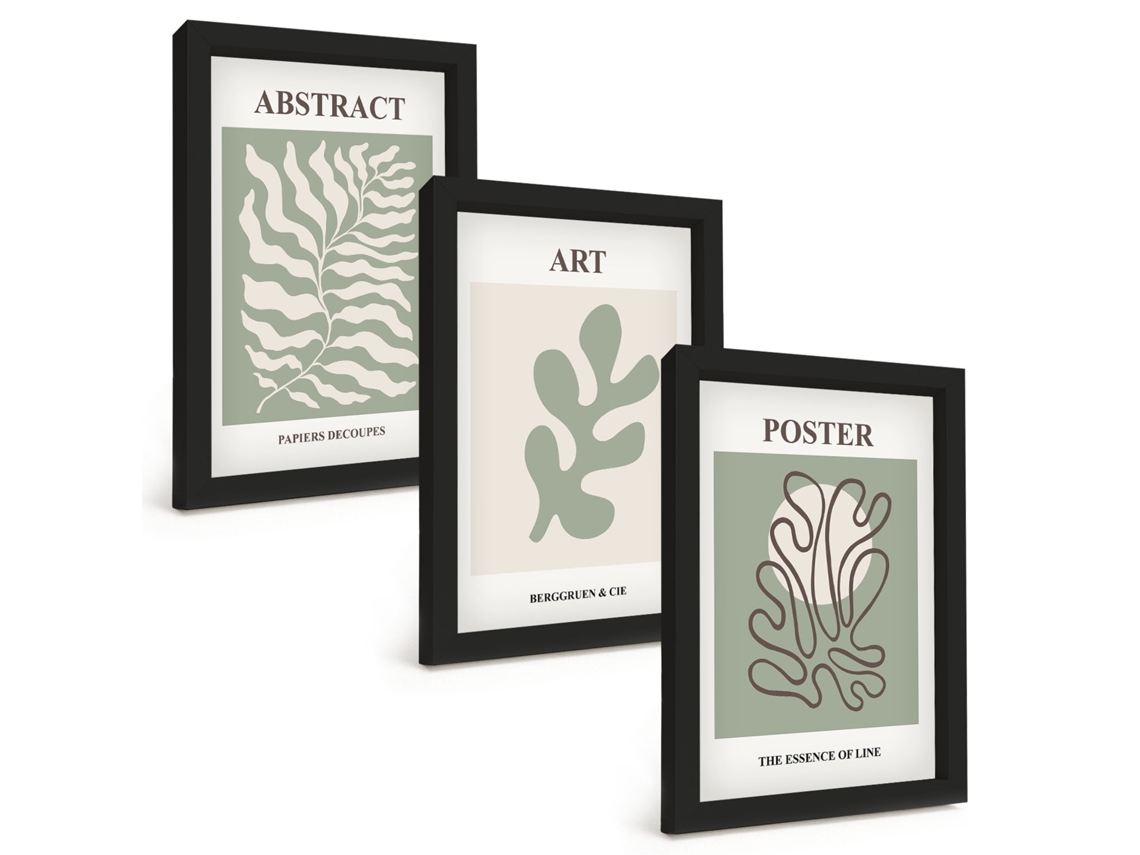 Composição De Quadros Padrões De Pôsteres De Plantas De Matisse Espelharte (3 Peças 20x30 Cm)