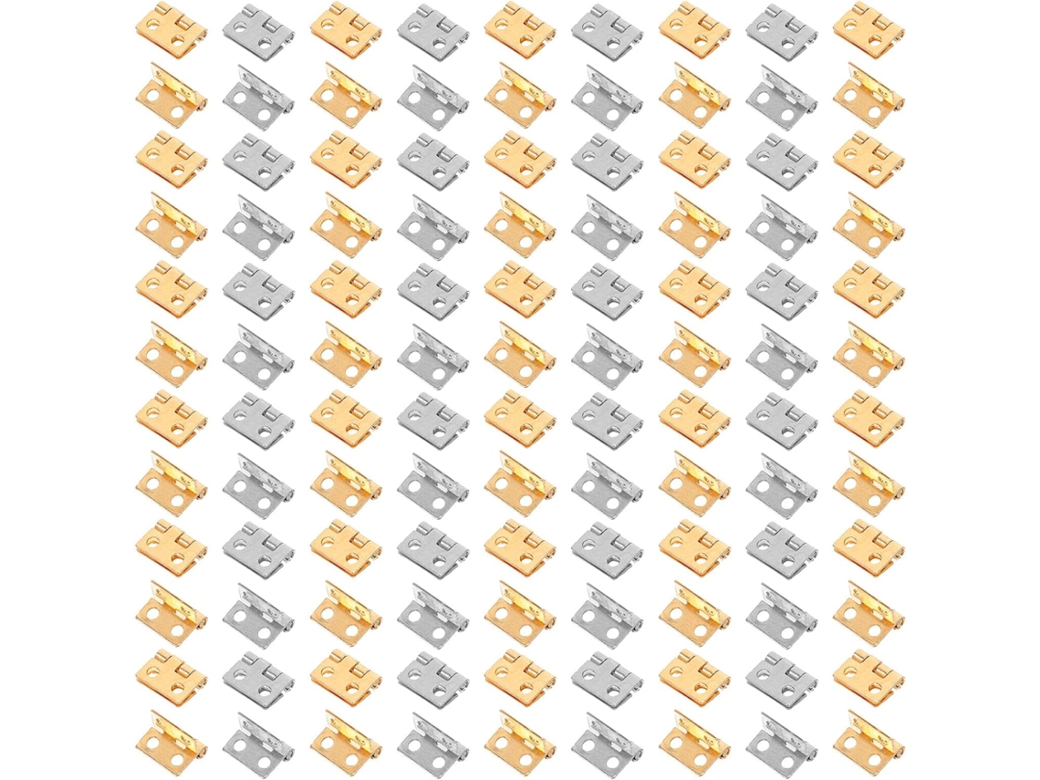 Angoily 100 Peças De Mini Dobradiças Metálicas Pequenas Para Artesanato E Caixas Joias, Dobradiças Decorativas Em