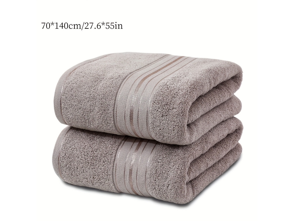 Toalhas De Banho , 2 Unidades, 70*140cm 100% Algodão, Secagem Rápida, Ultramacias, Altamente Absorventes, Leves Caqui Hexinyigjly