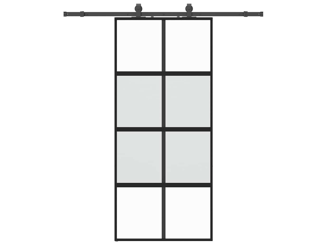 Sliding Door, Sliding Doors Vidaxl Preto Vidro (90 X 205 Cm (trilho Deslizante De 183 Cm))