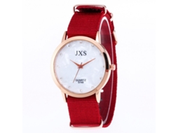 Relógio de pulso de nylon com movimento de quartzo para mulheres e homens J49 (vermelho)