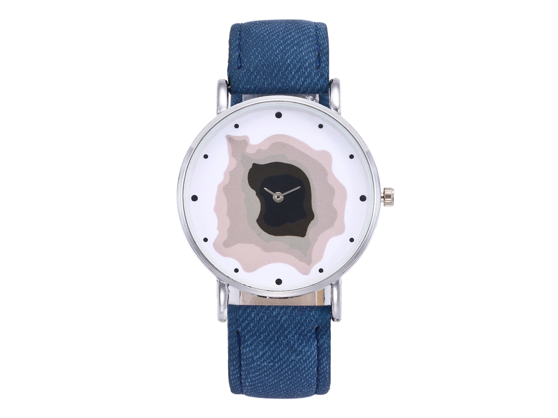 Reloj De Pareja Zhoulianfa Denim Straps Dial Redondo Cuarzo Azul Unisex