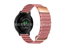 Pulseira De Couro Genuíno Com Fecho Magnético Reverso Para Samsung Galaxy Watch 4rosa Pink 22mm Yunzii (com 2 Barras De Mola Com Interruptor)