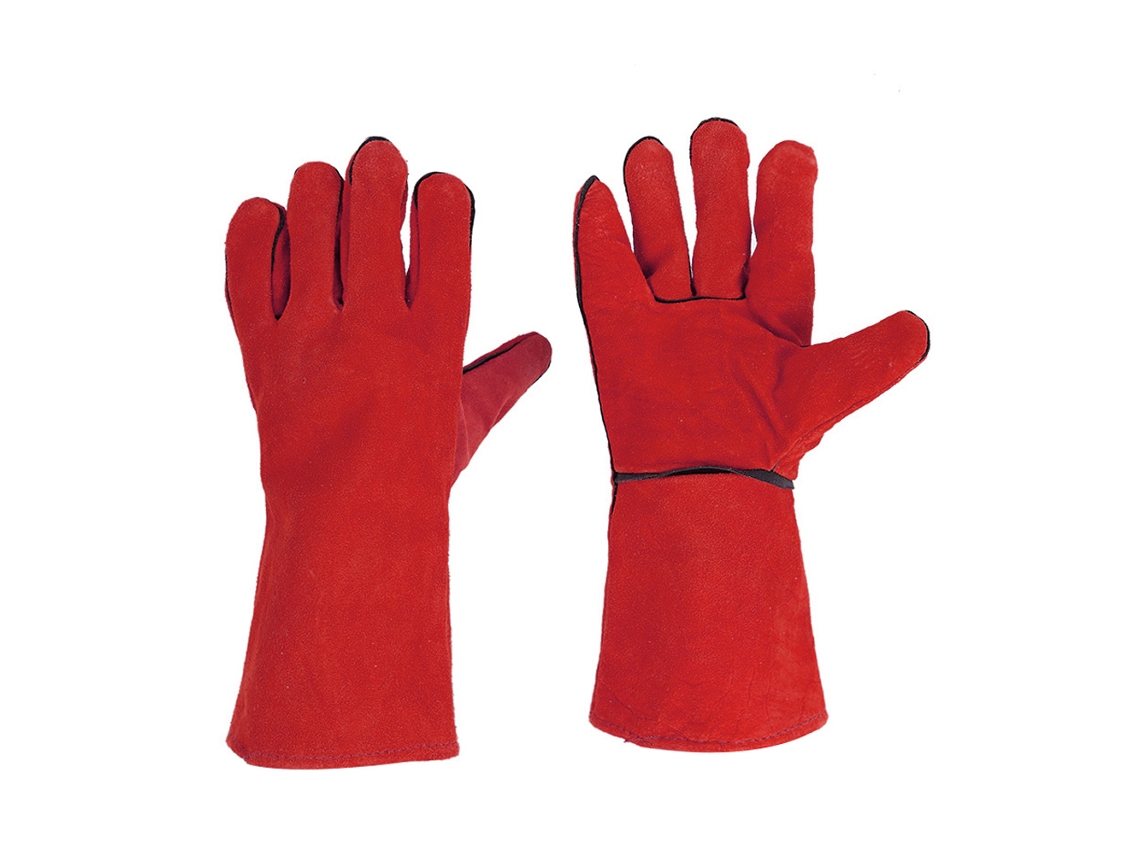 Luvas De Soldadura De Couro Isolantes E Resistentes Ao Calor Para Camping, Piquenique, Churrasco, Cozinha, Assado E Manejo De Animais Em Casa