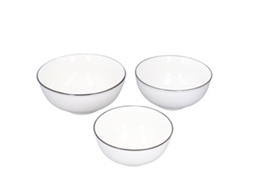 Conjunto de 3 Tigelas Cerâmicas Subvitrificadas, para Sopa, Arroz, Comidas, 600ml, 900ml, 1500ml