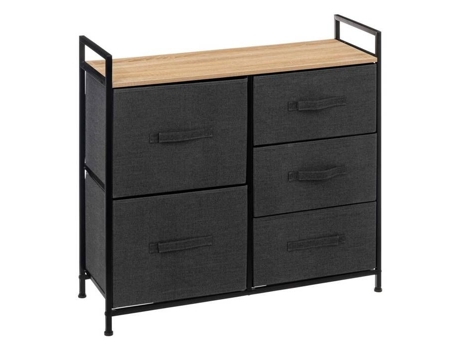 Móvel de arrumação com 5 gavetas 83 cm - Cinzento escuro