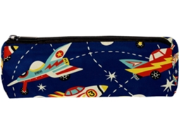 Porta-lápis com estampa de desenho animado, azul marinho, organizador de mesa, organizador de escrivaninha