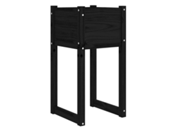Planter, Planters Vidaxl Preto Madeira De Pinho (40 X 40 X 81 Cm)