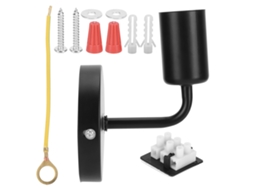 2026 lámpara de Pared Negra E27 Retro de Cabeza Sola para Dormitorio Corredor Escalera Ac85‑265v