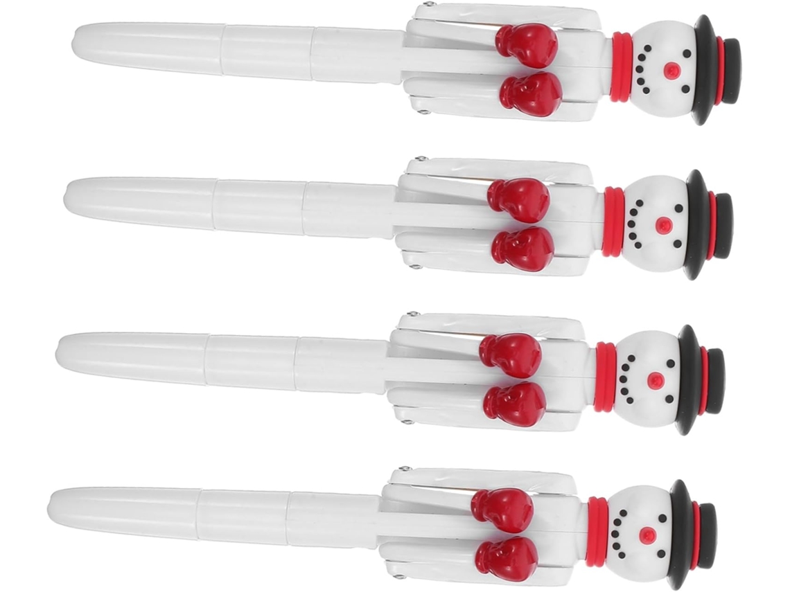 Conjunto De 4 Canetas Esferográficas Em Gel Com Desenho Boneco Neve E
