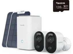 Kit Segurança 3 – 2x Câmaras REOLINK B350 com Painel Solar + HUB Gravação  (WiFi - Bateria/Solar – 4K - 8 MP )