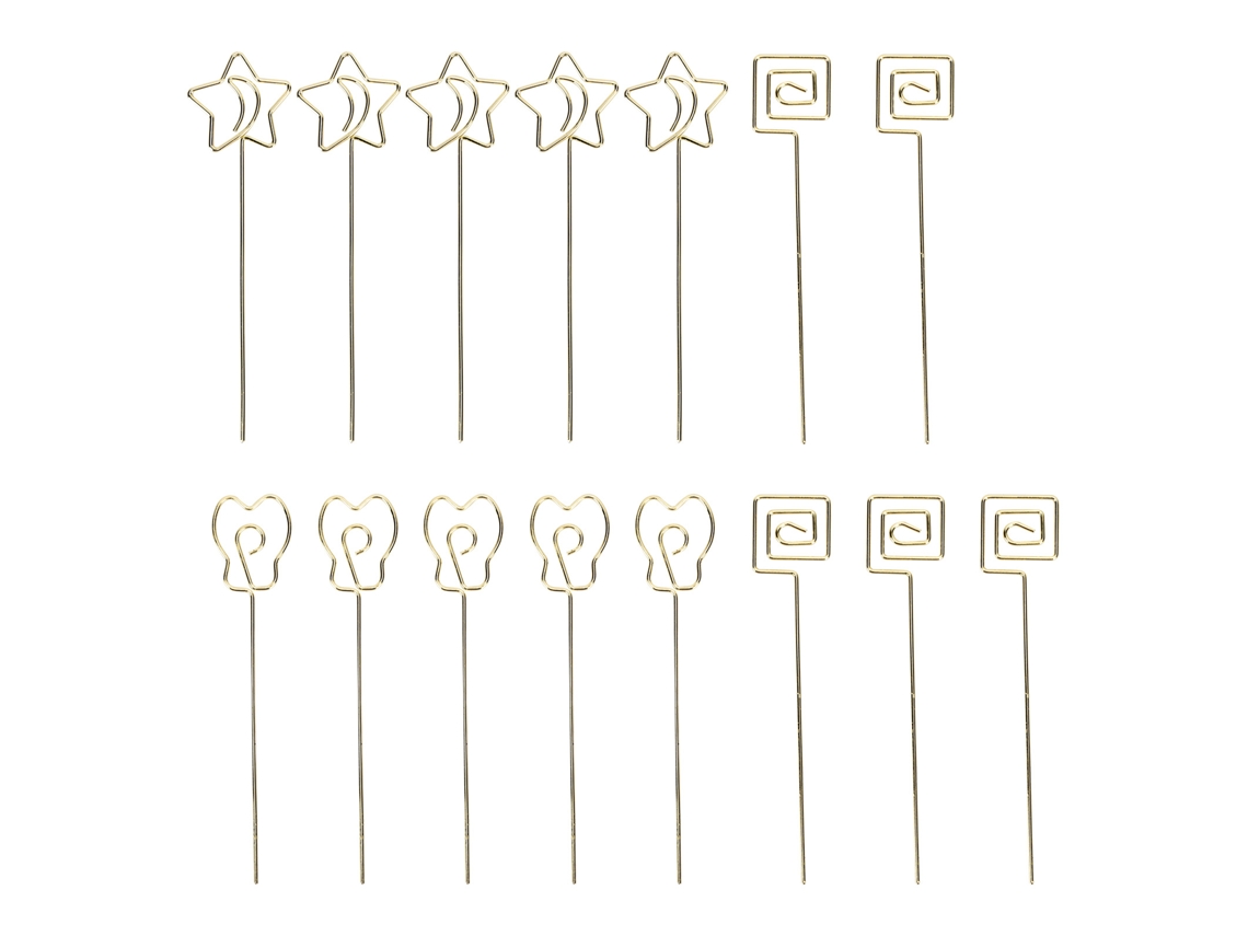 Portavasos Mesa 15pcs Forma Bonita Proceso Electrodeposición Soporte Foto Fiesta Aniversario Oro