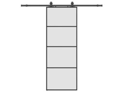 Sliding Door, Sliding Doors Vidaxl Preto Vidro (76 X 205 Cm (200 Cm Sliding Rail))