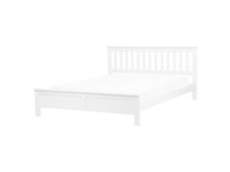 Cama de casal BELIANI Mayenne de Pinho Branco 169x208x88