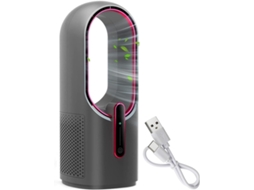 Ventilador De Mesa Silencioso Recarregável Via Usb, Com 5 Velocidades