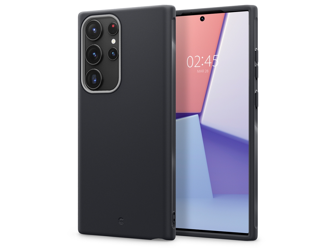 Capa para Samsung Galaxy S23 Ultra SPIGEN Pele Sintética Cinzento
