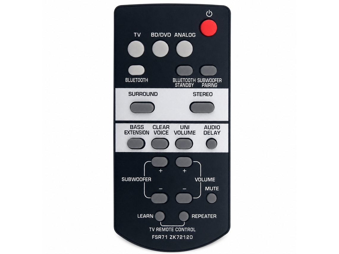 Comando À Distância Compatível Com Barra De Som Yamaha Fsr71 Zk72120_dae