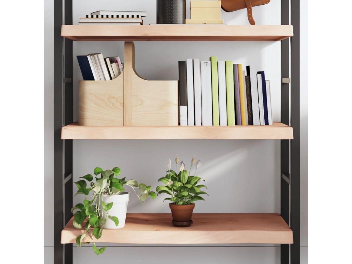 Vidaxl Prateleira De Parede 80x60x(2-6) Cm Carvalho Maciço Não Tratado