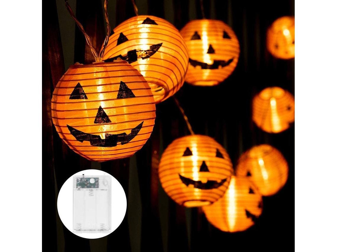 Luzes Decorativas De Lanternas De Abóbora Para Festas Em Fio