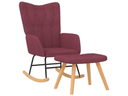 Rocking Chair With Stool, Rocking Chairs With Stools Vidaxl Vermelho Tecido