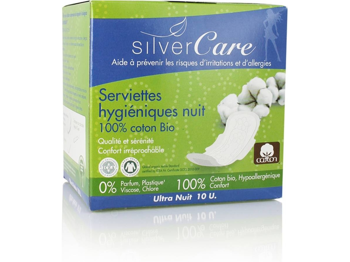 Pensos Higiénicos SILVER CAREUltra-Finos Noite Em Algodão(10 Unidades)